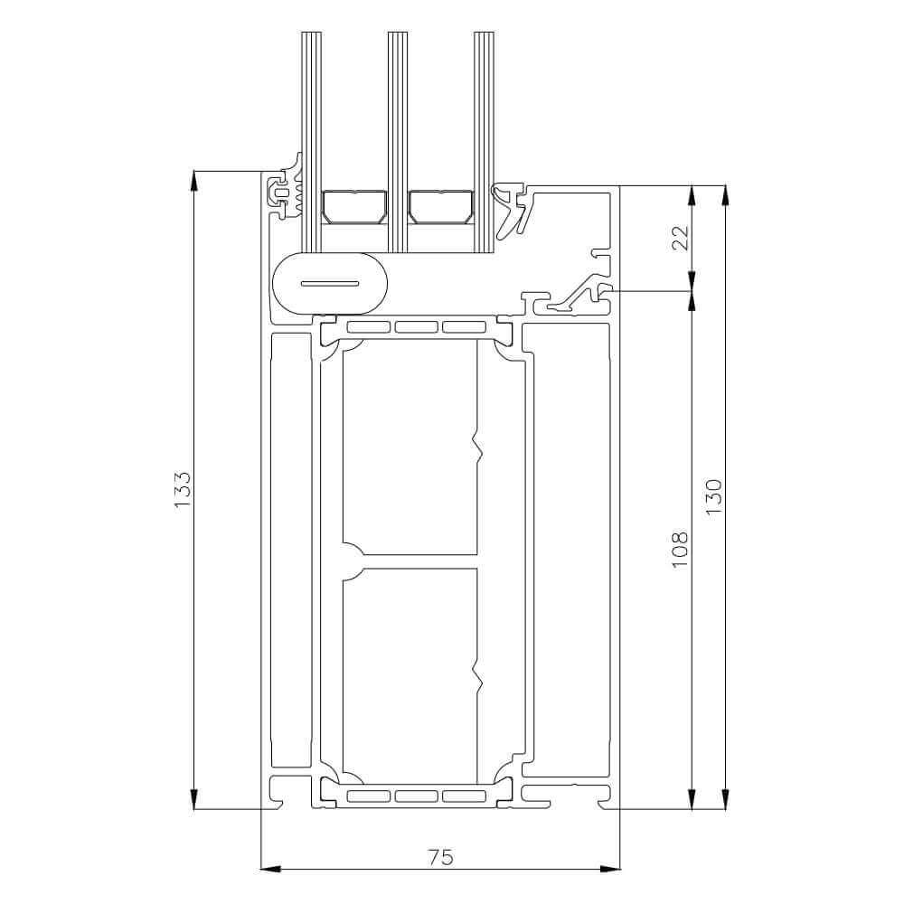 Premium Moderne : Cadre vitrage fixe large