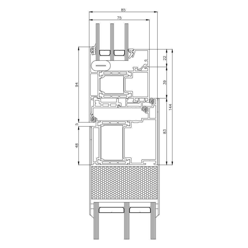 Premium Moderne : Montant central vantail vitrage fixe