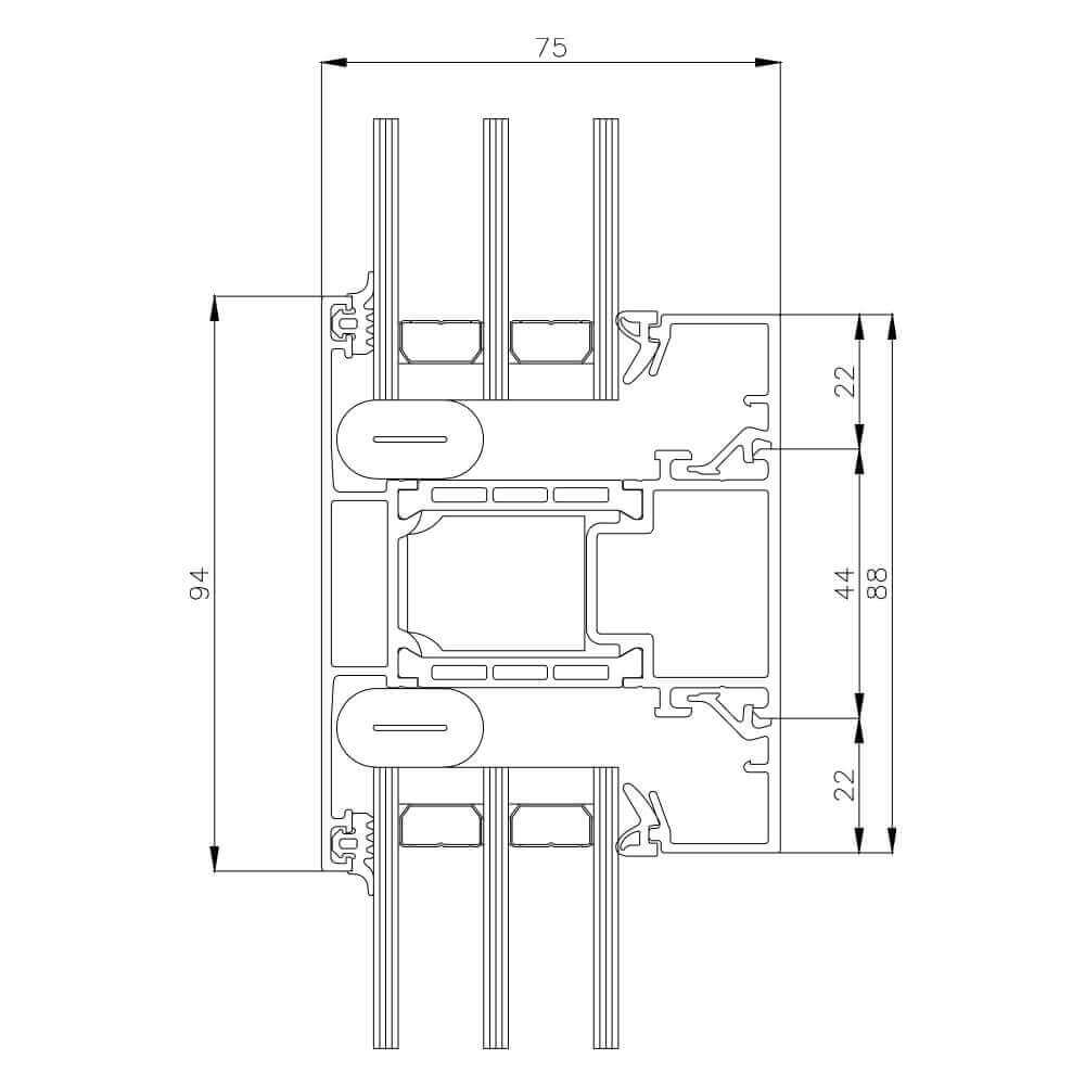Premium Moderne : Montant central vitrage fixe imposte