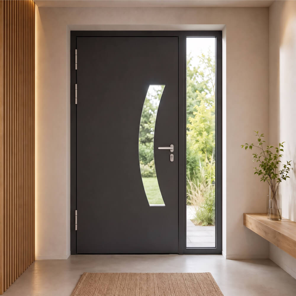Porte d'entrée Schüco Nassogne installation intérieure