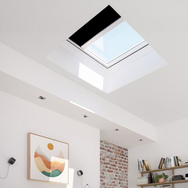 Puits de lumière fixe avec store noir