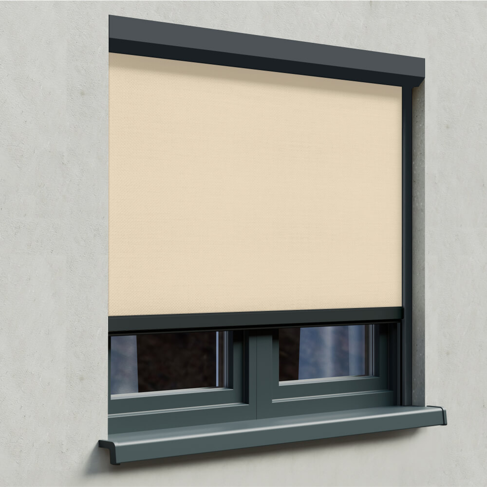 Store enrouleur extérieur rectangulaire 45° beige