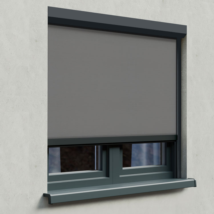 Store enrouleur extérieur rectangulaire 45° sur façade