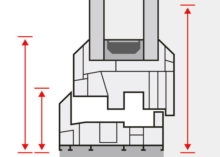 Croquis détaillés pour fenêtres mixtes en pvc-alu