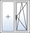 [Translate to French-BE:] porte fenetre 2 vantaux oscillo battante a droite