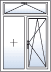 [Translate to French-BE:] porte fenetre 2 vantaux oscillo battante a gauche avec tierce ouvrante