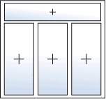 [Translate to French-BE:] porte fenetre 3 vantaux avec tierce fixe