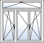 [Translate to French-BE:] porte fenetre 3 vantaux ouvrant oscillo battant et tierce ouvrante
