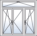 [Translate to French-BE:] porte fenetre 3 vantaux ouvrant et tierce ouvrante