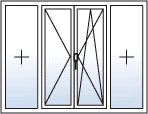 porte-fenêtre 4 vantaux ouverture à droite