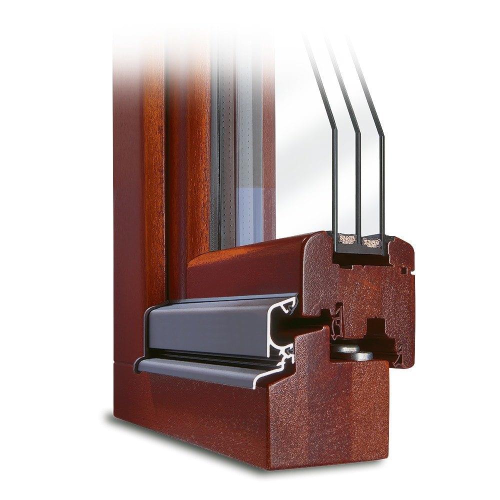 Fenêtre en bois d'acajou