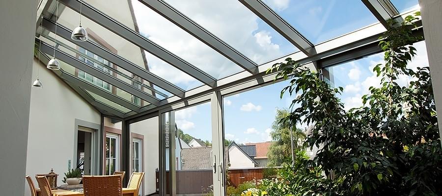 Auvent de verre pour terrasse